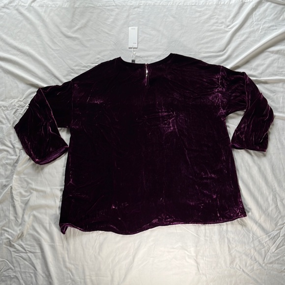 NWT Eileen Fisher XL, deep plum, drape Velvet top, New - Picture 8 of 12